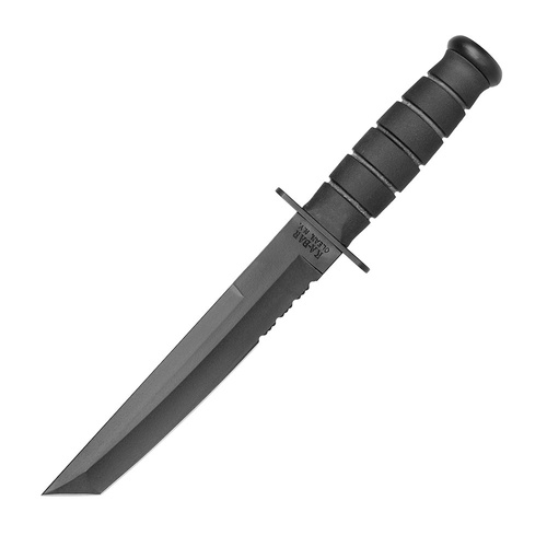 Ka-Bar 1245 - Militärmesser - Tanto - Combo - Schwarz - Kydexscheide 